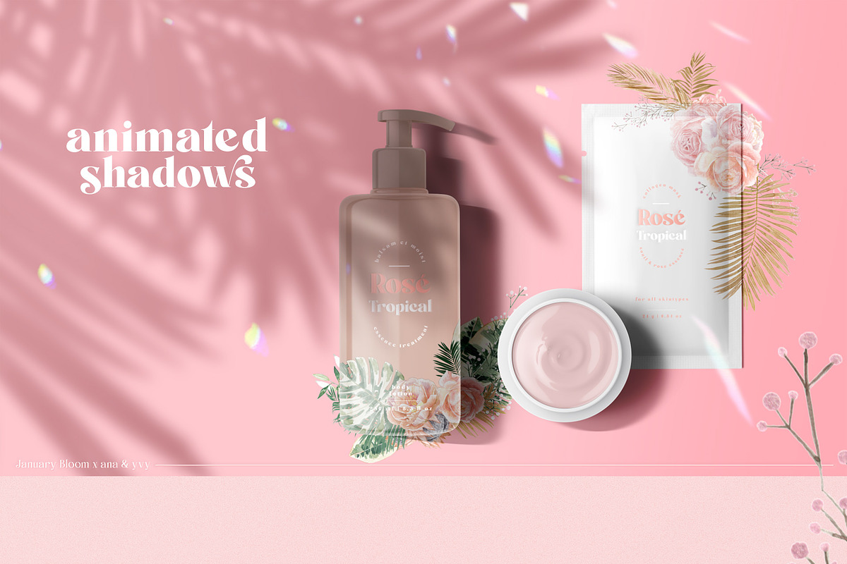 ANIMATED Watercolor Tropical & Rose, an Illustration by January Bloom (Photo 3 of 11)