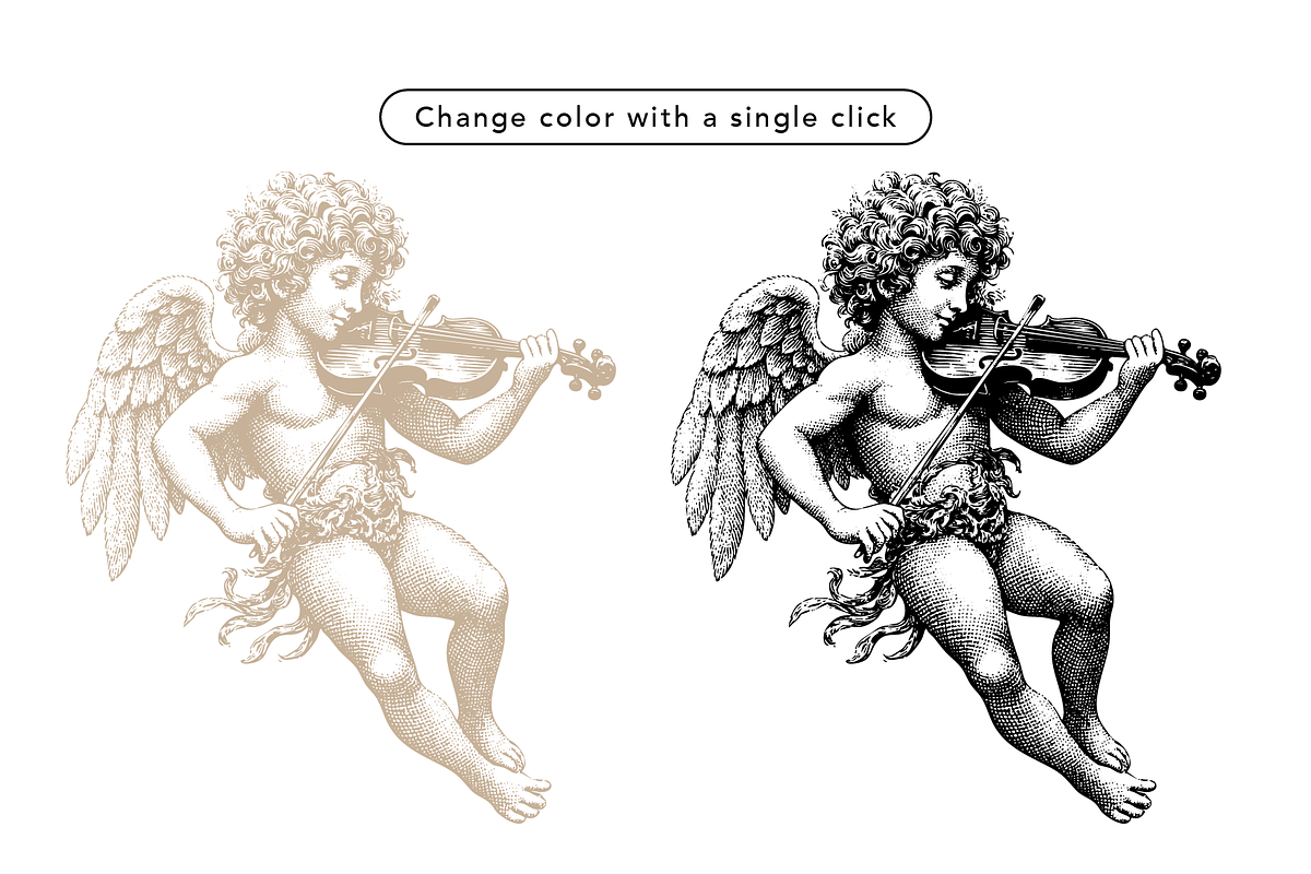 21 Cherub Illustrations - vector, a Decorative Illustration by Gonez Studio (Photo 13 of 13)