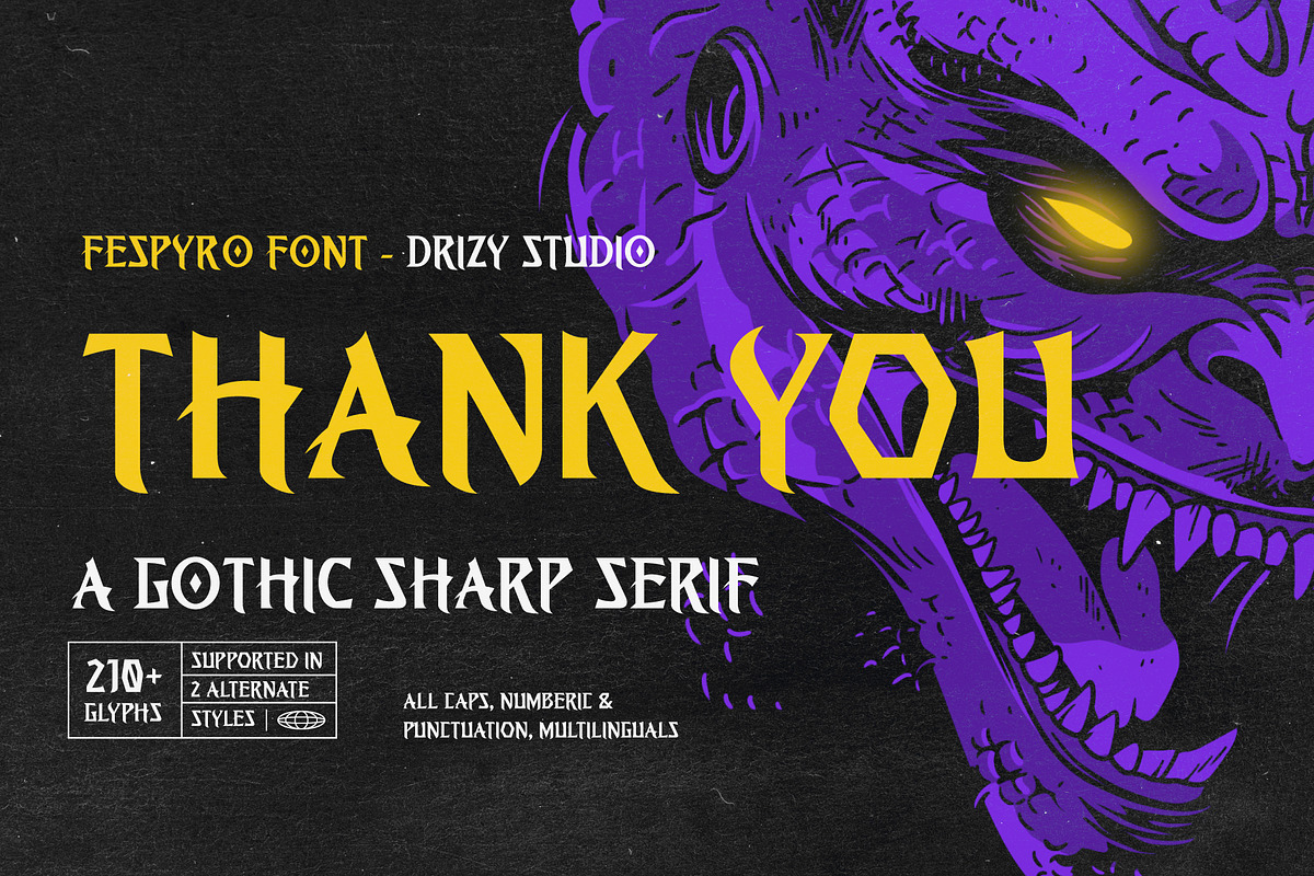 Fespyro - Gothic Sharp Serif Font, a Serif Font by Drizy (Photo 10 of 10)