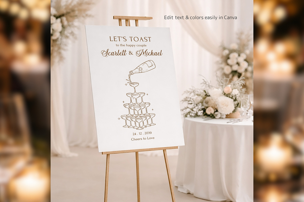 Luxury Engagement Sign Canva pg004, a Poster Template by TyphoonStudio (Photo 6 of 8)