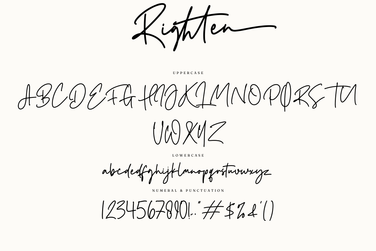 Righten – Eyecathcing Handwritten, a Script Font by Fikryal Studio (Photo 9 of 11)