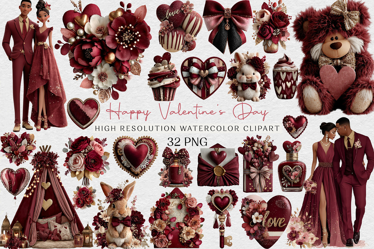 Day of Love Happy Valentine's Day, an Illustration by DreamCafeArt (Photo 1 of 6)