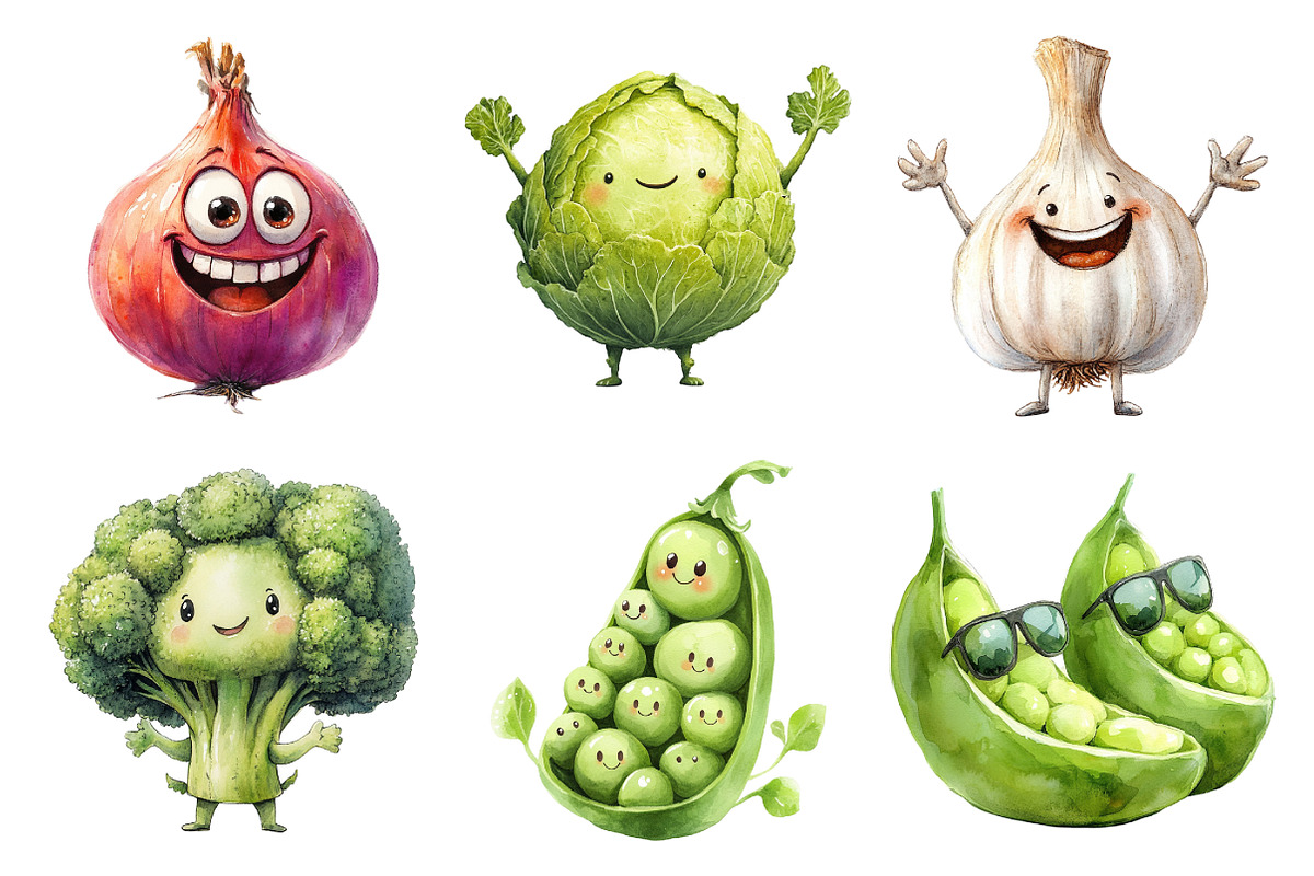 Cute Vegetables Sublimation Clipart, an Illustration by Daily.Designs (Photo 5 of 5)