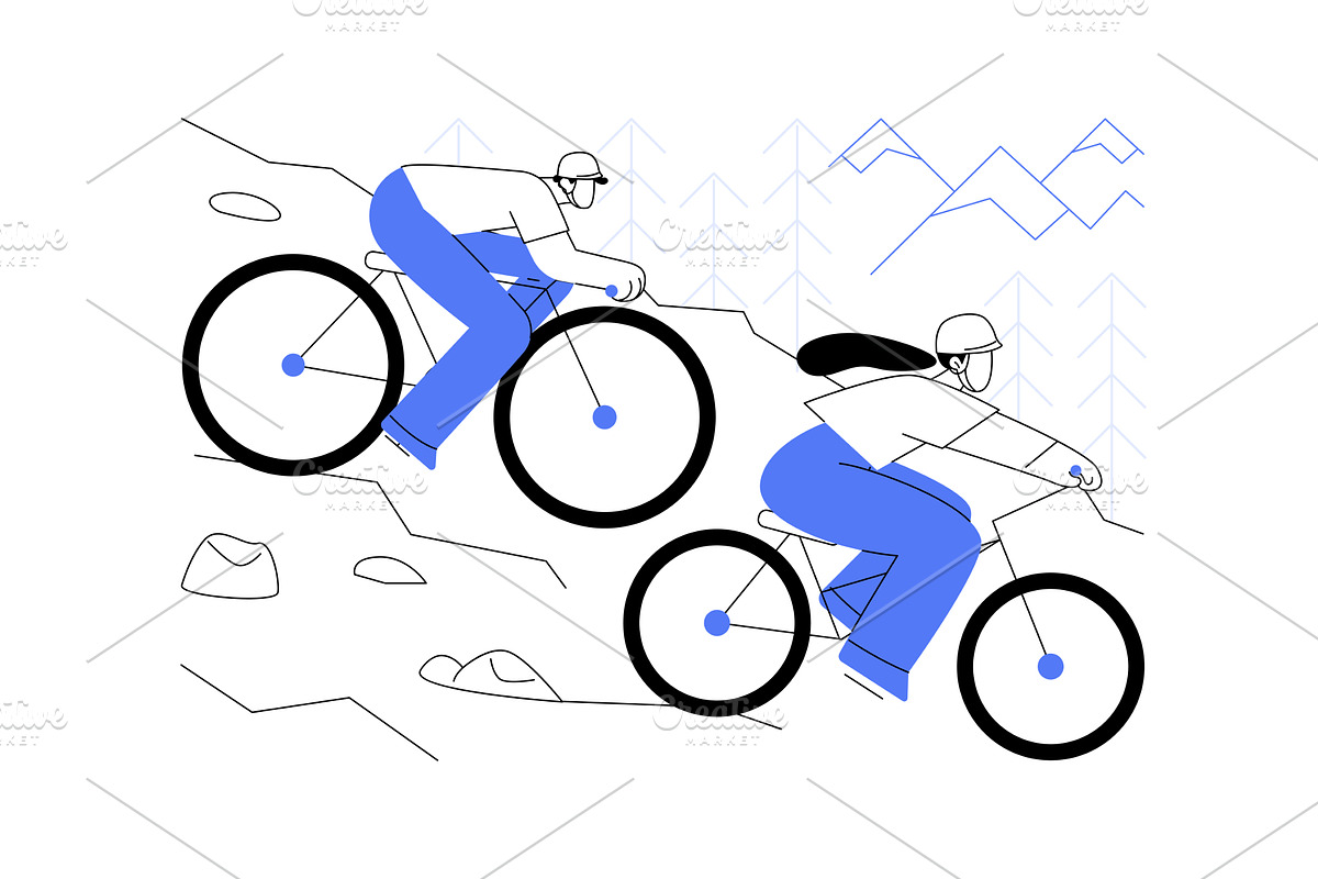 Mountain bike isolated cartoon, a Person Illustration by Visual Generation