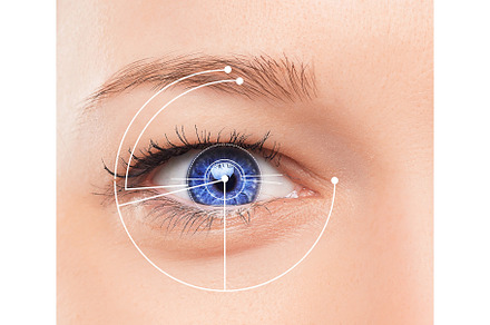 The conceptual image of digital eye of a young woman containing abstract, a Technology Photo by Volodymyr Melnyk