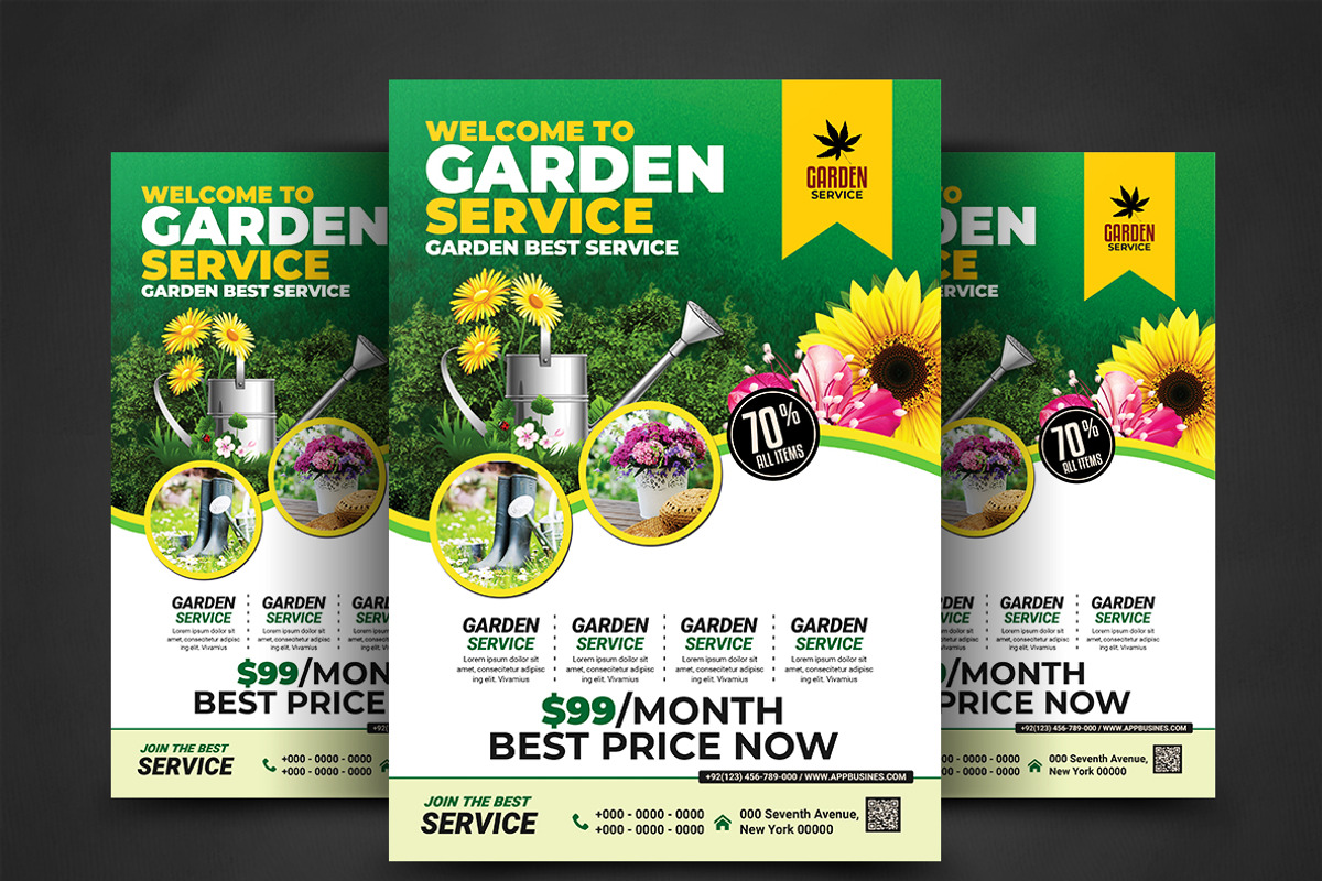 Garden Services Flyer Template, a Flyer Template by AfzaalGraphics (Photo 1 of 4)