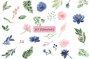 Blush and Blue Flowers, an Illustration by Graphic Blue Bird (Thumbnail 2 of 8)