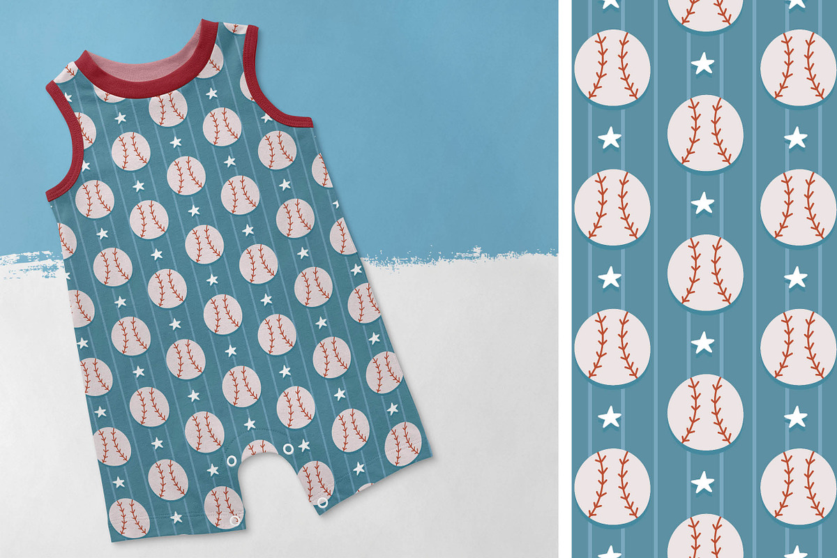 Baseball Sports Seamless Patterns, a Pattern Graphic by Alanna Messina Design Co (Photo 7 of 7)