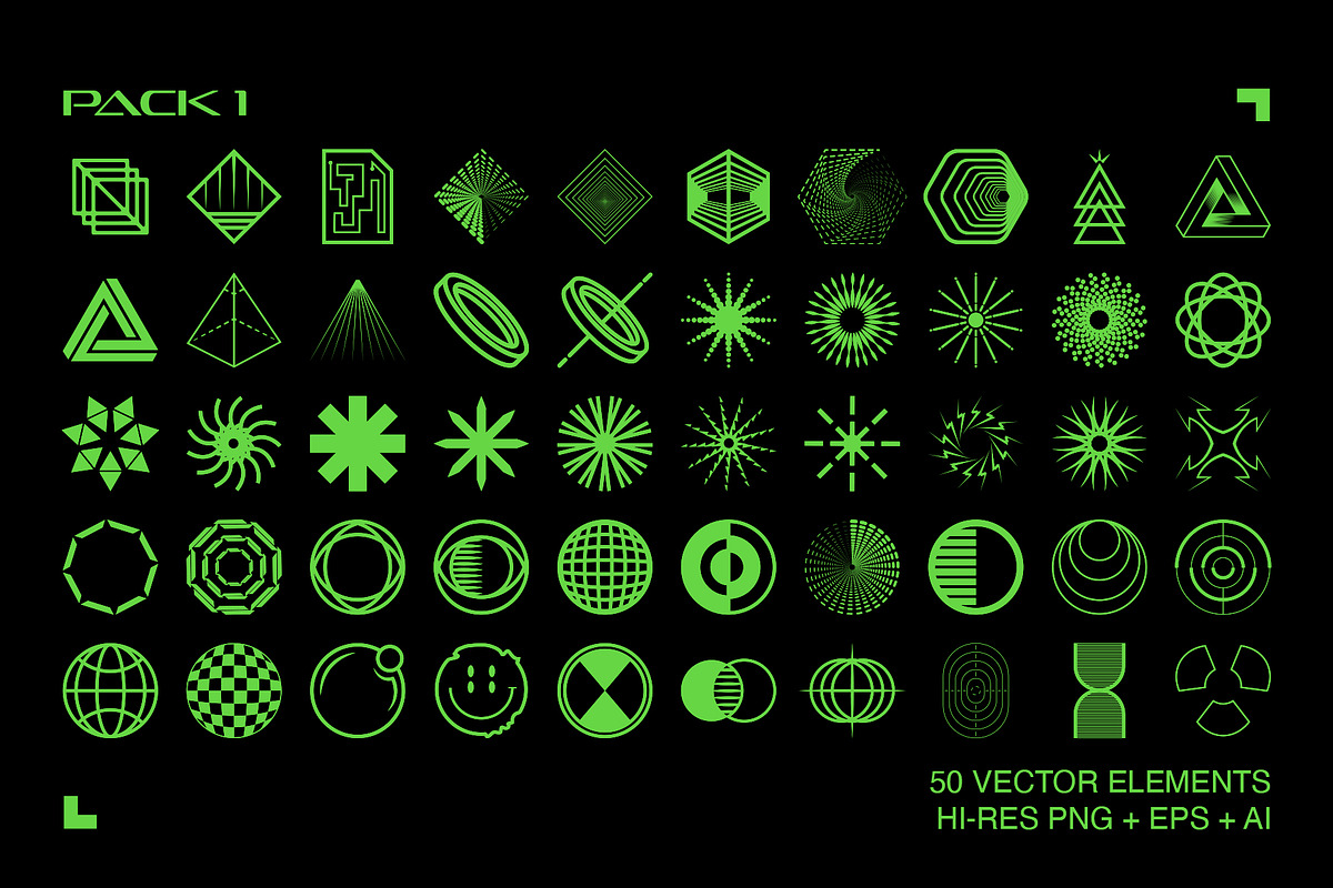 Retro Futuristic Elements, an Object Graphic by The Fake PNG (Photo 2 of 11)
