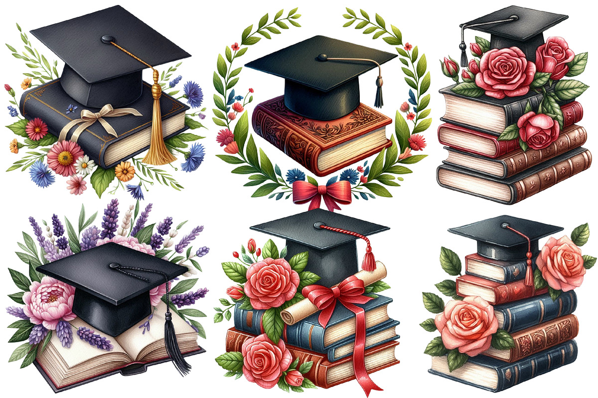 Graduation Cap Sublimation Clipart, an Illustration by Designworld (Photo 4 of 5)