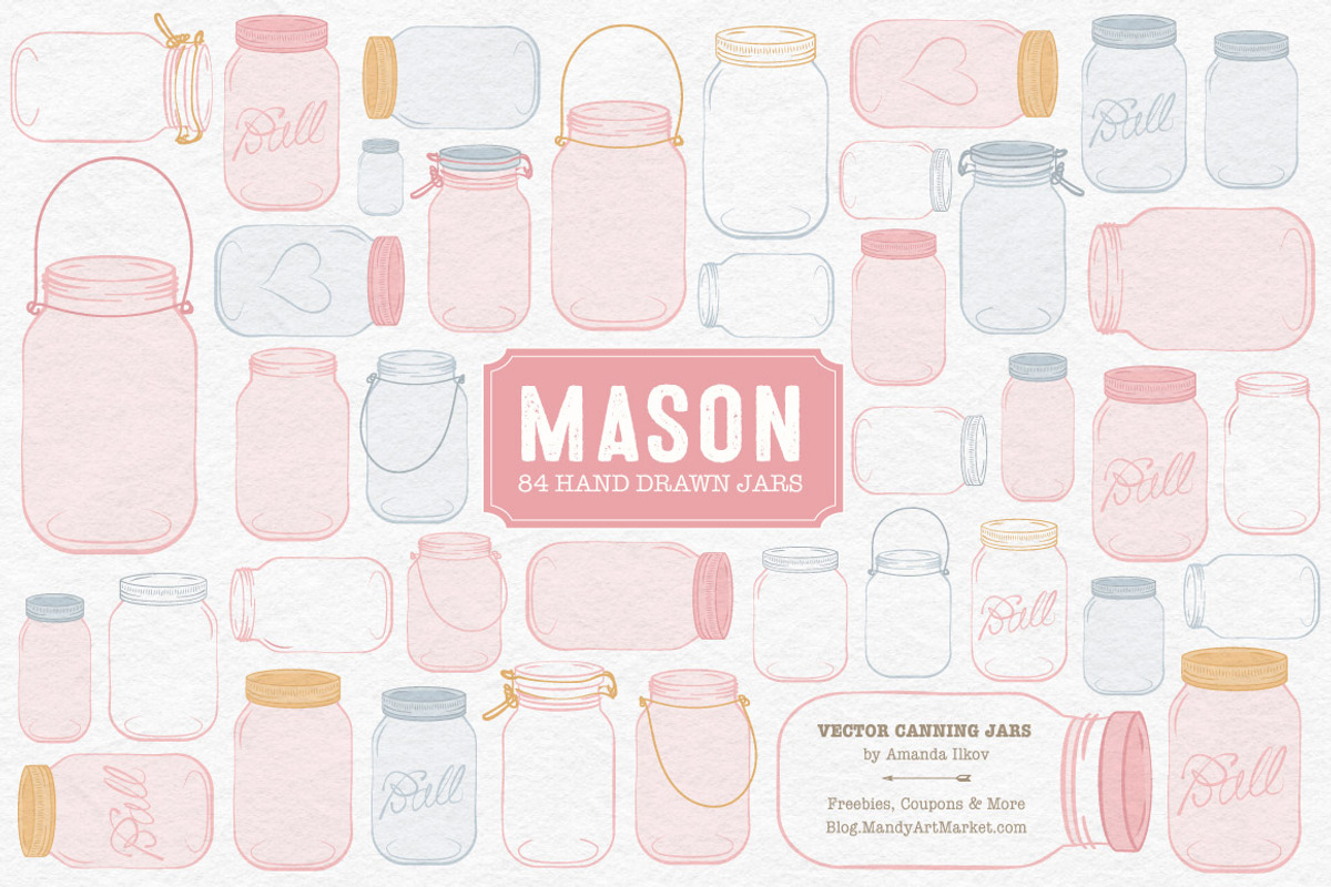 Soft Pink Jar Vectors & Clipart, an Illustration by Amanda Ilkov (Photo 1 of 4)