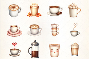Watercolor Coffee Lover Clipart, an Illustration by CrexoraLab