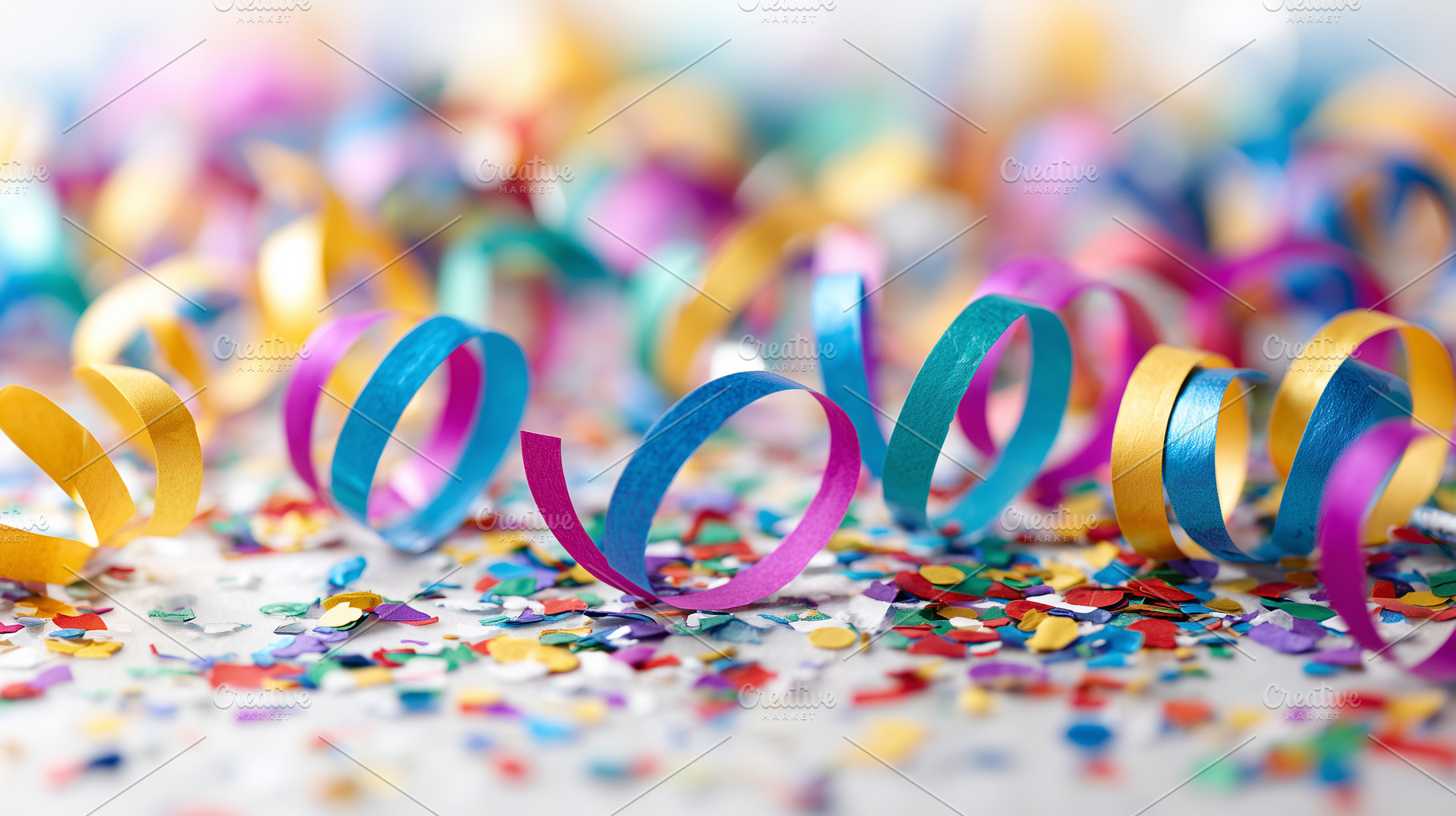 Colorful confetti and curled party, a Holiday Photo by MistyDay