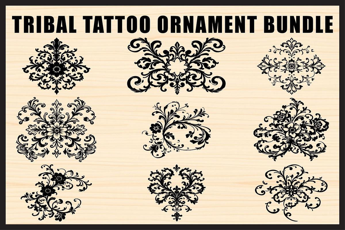 Elegant Tribal Tattoo Ornament Set, an Object Graphic by jahid234