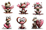 Whimsical Valentine Frog Clipart, an Illustration by Dream Creation (Thumbnail 4 of 7)