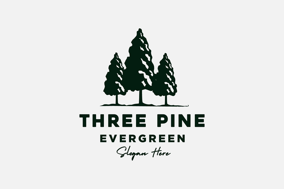 pine spruce hemlock Conifer logo, a Branding & Logo Template by funpixel