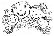 Grandparents hugging grandchildren, a Person Illustration by Bubert Art (Thumbnail 2 of 2)