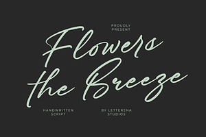 Flowers the Breeze Handwritten Font, a Script Font by Letterena Studios Script