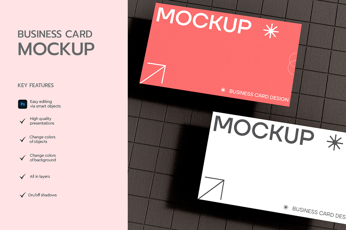 Top View Business Card Mockup, a Product Mockup by graphypix (Photo 2 of 4)