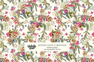 Watercolor Christmas Pattern