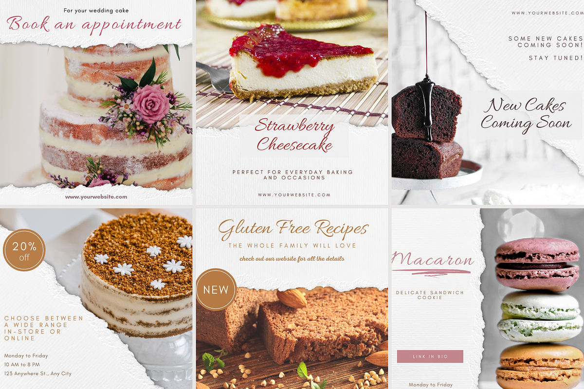 32 CAKE Instagram Canva Templates, a Social Media Template by Talipic Designs (Photo 2 of 7)