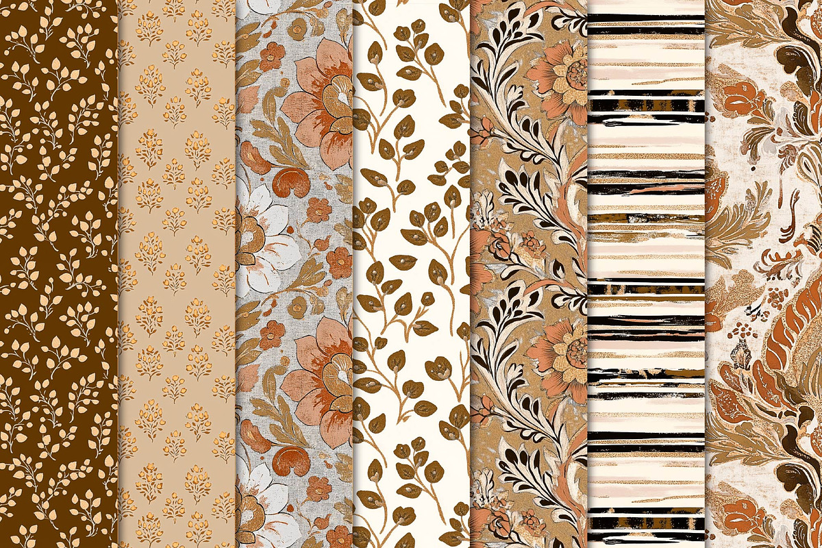 Elegant Earthy Colors Patterns, a Pattern Graphic by Maishop (Photo 3 of 3)