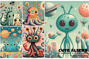 Cute Aliens, a Decorative Illustration by Digital Art Creations (Thumbnail 1 of 7)