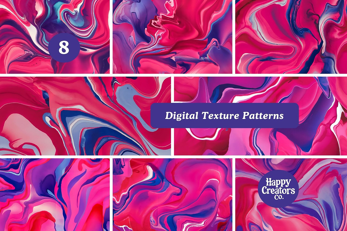 Liquid Marble Digital Papers #1, a Texture Graphic by Happy Creators Co. (Photo 6 of 7)