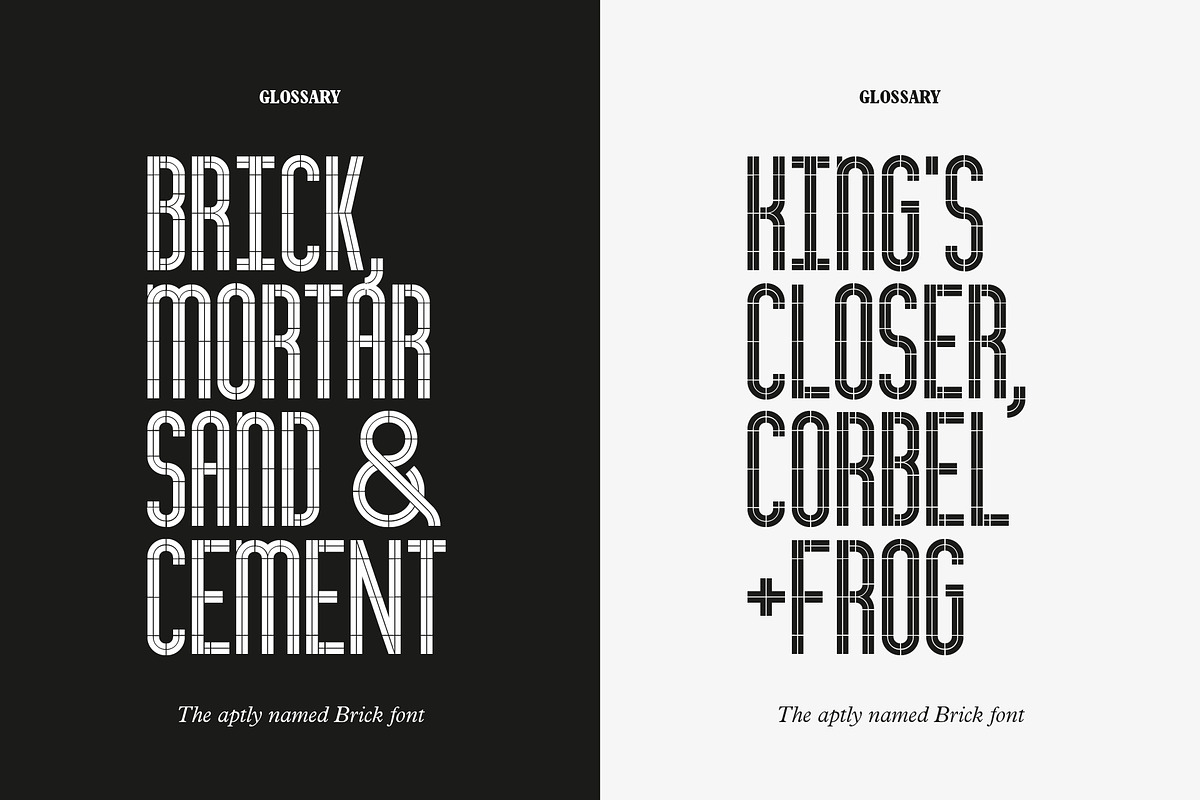 BRICK - A geometric stencil typeface, a Sans Serif Font by Studio Bayley (Photo 4 of 7)