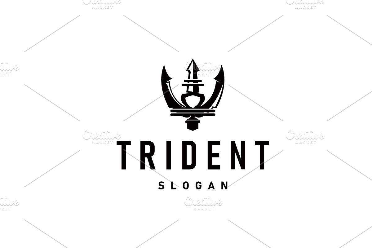 Neptune Poseidon Trident Logo, a Branding & Logo Template by Maylianaw28