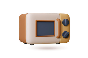 Microwave 3d icon. Isolated oven, a Food Illustration by Valerie Bodnar
