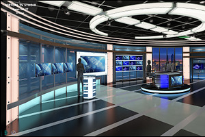 Virtual TV Studio News Set 27