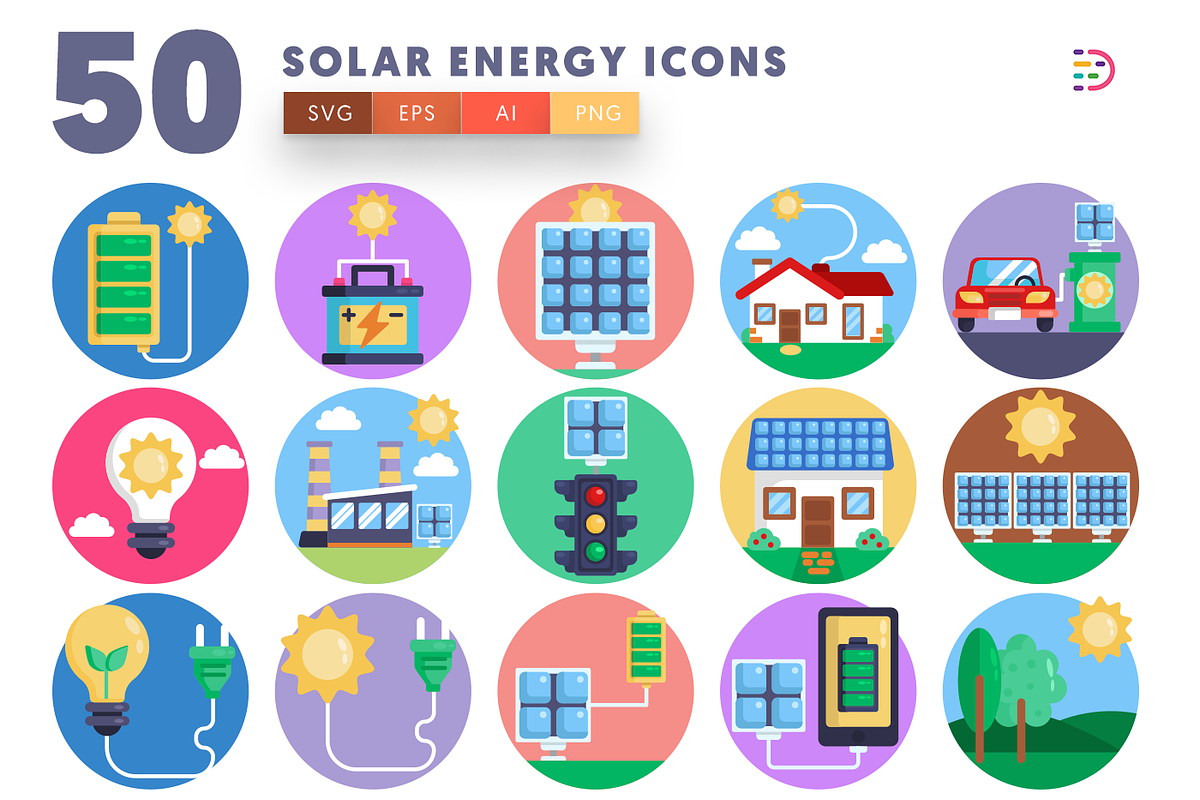 50 Solar Energy Icons, an Icon by Dighital (Photo 1 of 10)