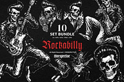 10 Bundle Dark Art Rockabilly Music, an Illustration by Morspective (Thumbnail 1 of 7)