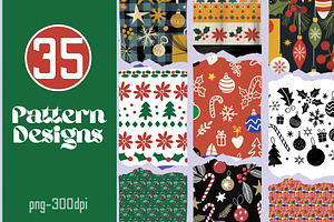Christmas Pattern Mega Bundle PNG, a Graphic by iloveTemplate