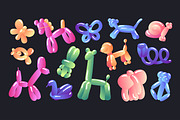 Animals balloons set + backgrounds, an Animal Illustration by PaperTrident (Thumbnail 2 of 8)