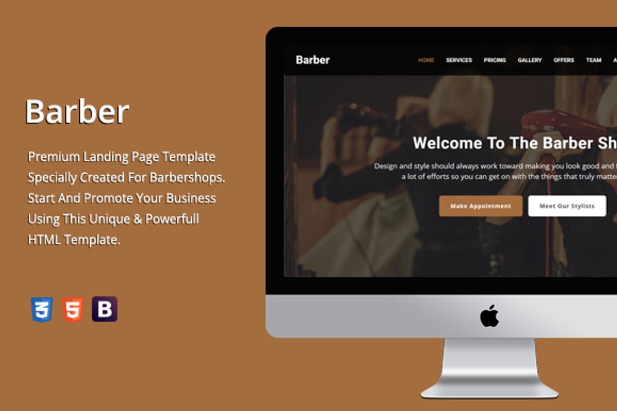 Barber - Premium HTML Template, a HTML Template by MYSHOPNAME (Photo 2 of 2)