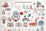 Boho Christmas clipart & pattern set, an Illustration by Gaynor Carradice Designs (Thumbnail 2 of 3)