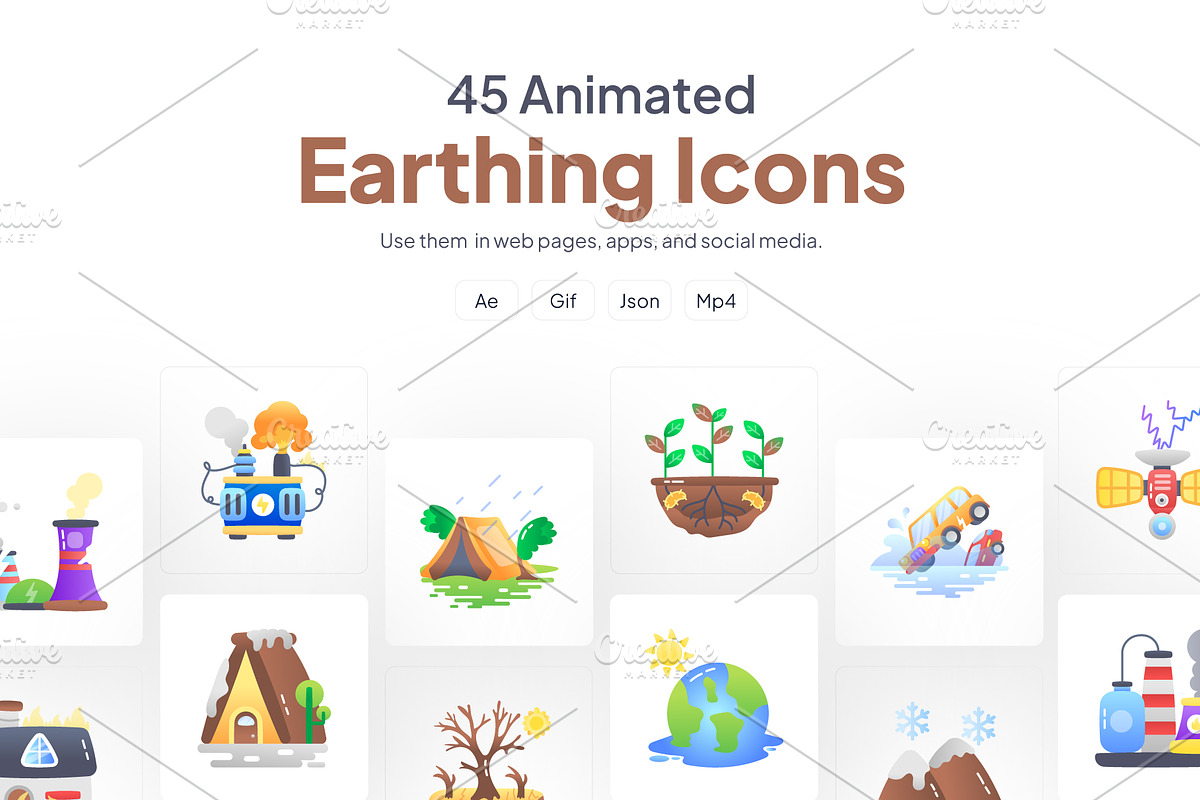 Earthing Animated Icon Set
