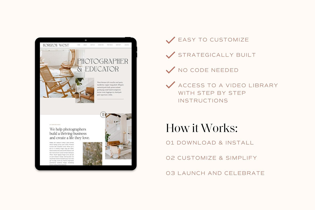 Showit Website Template - Horizon, a Websites & App Template by Oregon Lane Studio (Photo 3 of 4)
