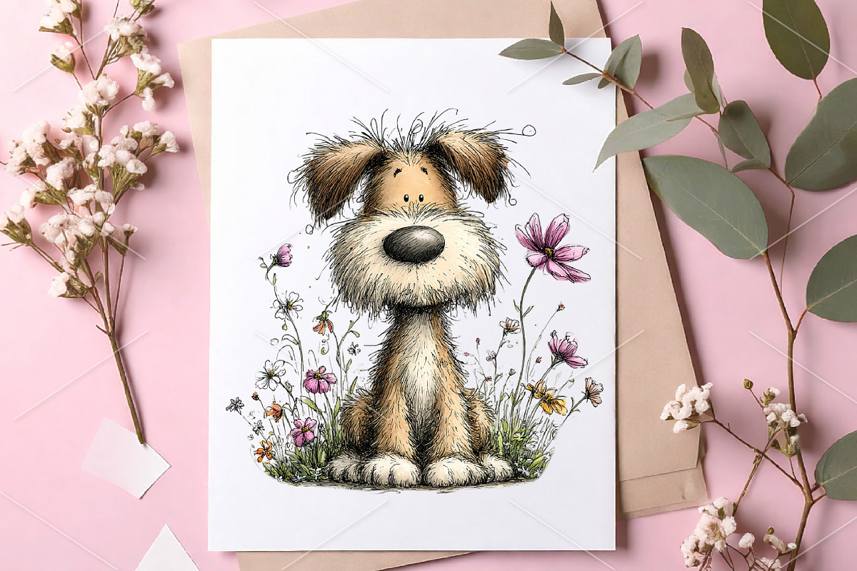 Whimsical Spring Dog Clipart Bundle, a Seasonal Illustration by Canvas ...