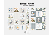 Fantasy castle dragon knight pattern, a Pattern Graphic by Milatoo (Thumbnail 3 of 6)
