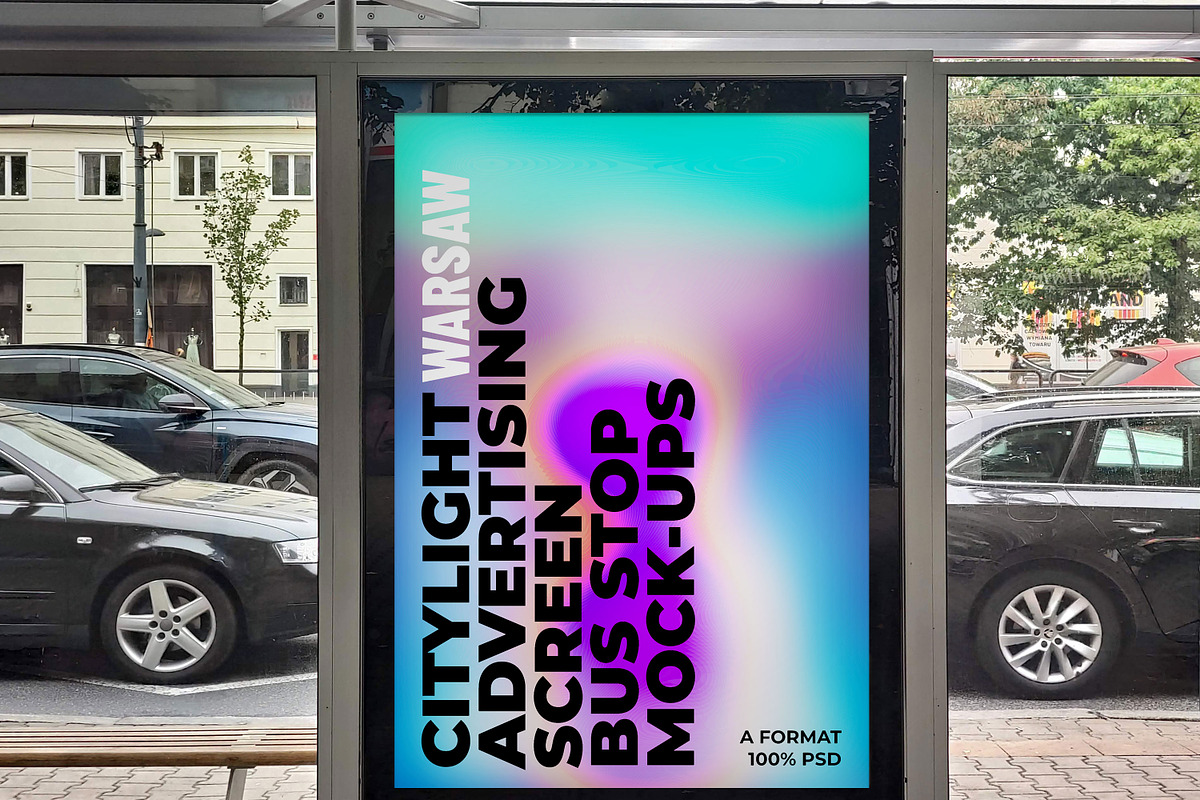 Warsaw Citylight Ad Bus Stop 11 v2, an Advertising Mockup by Graphic Shelter (Photo 6 of 7)