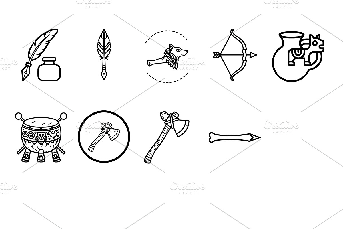 40 Tribal & indigenous cultural Icon, an Outline Icon by Nurlan's shop (Photo 4 of 4)