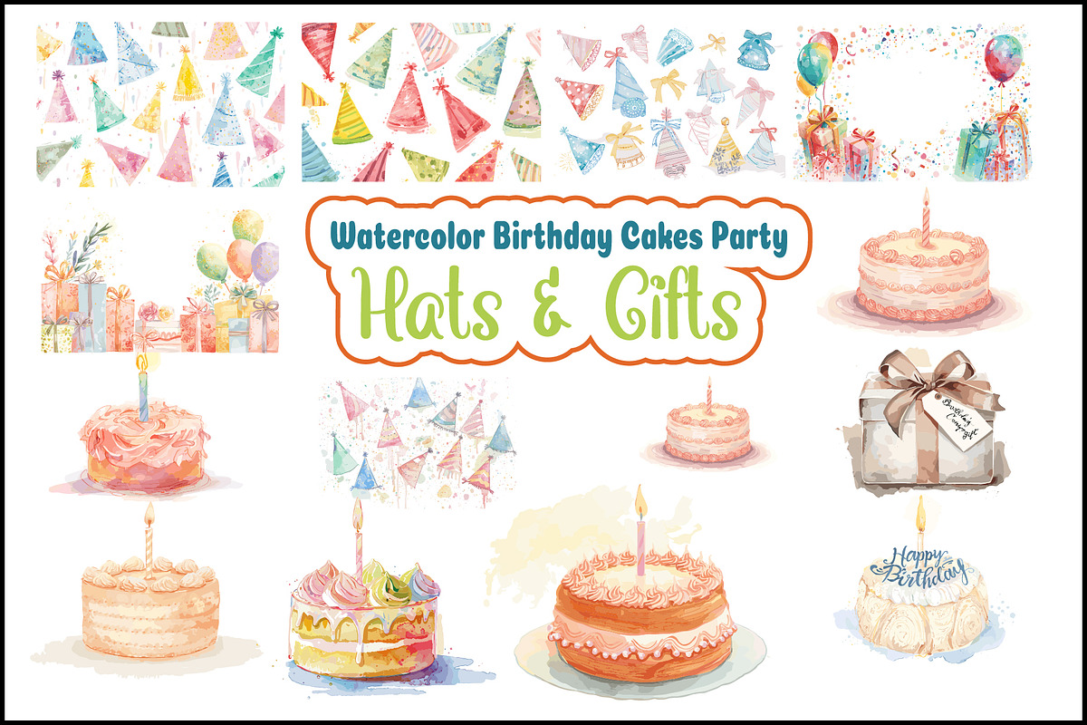 watercolor birthday watercolor birth, an Illustration by Creativeshirt (Photo 1 of 16)