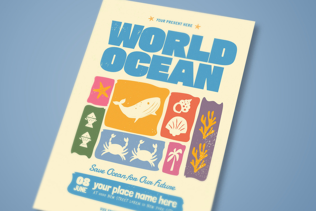 Ocean World Day Flyer, a Flyer Template by megarez (Photo 3 of 3)