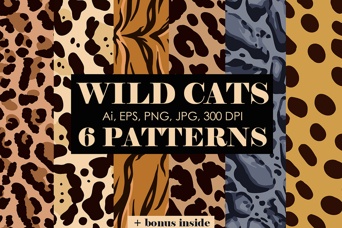 WILD CATS: animal print, a Pattern Graphic by Elliko shop (Photo 1 of 7)