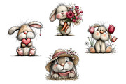 Whimsical Easter Bunny Clipart PNG, an Illustration by Dream Creation (Thumbnail 7 of 7)