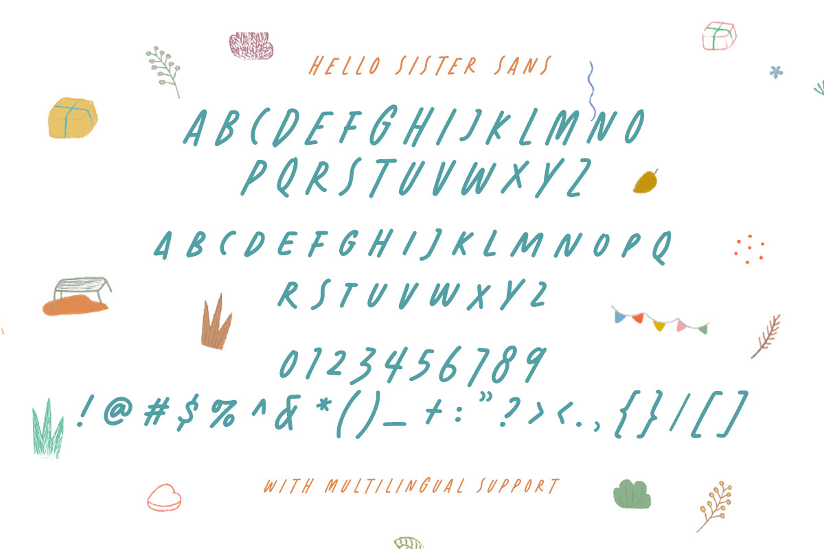 Hello Sister - Fun Girly Font Duo, a Font by Letterhend Studio (Photo 9 of 9)