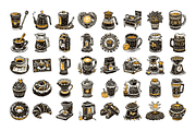 Vintage Style Coffee Shop, an Outline Icon by Vector Portal (Thumbnail 2 of 6)